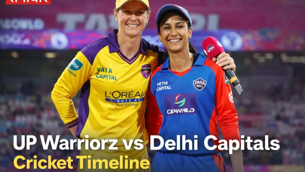 up warriorz vs delhi capitals cricket timeline