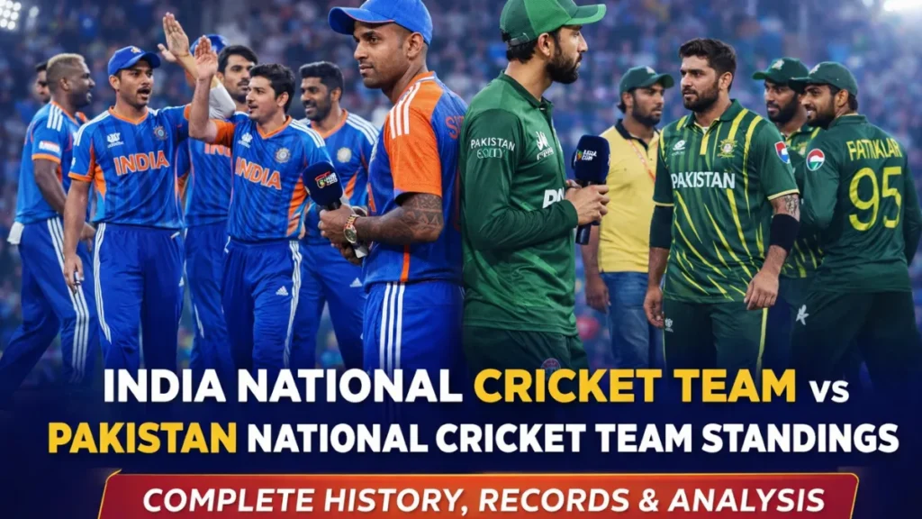 india national cricket team vs pakistan national cricket team standings