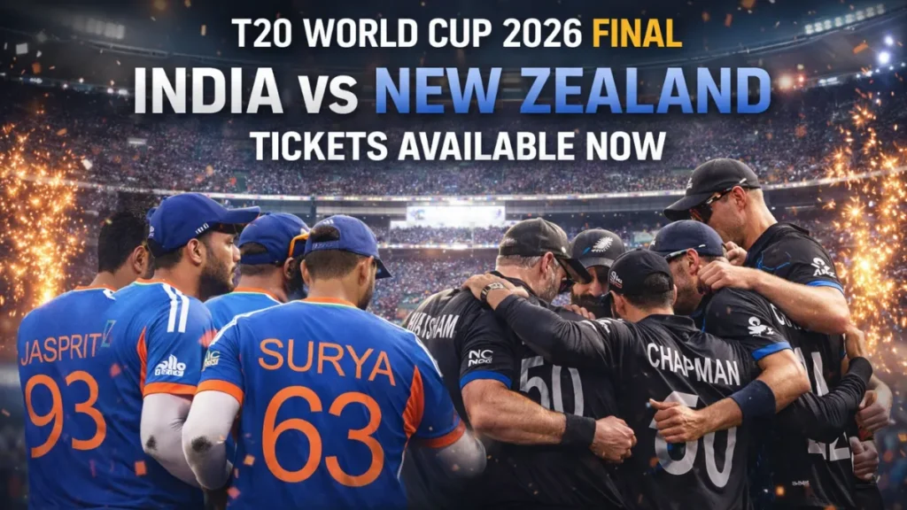 India vs New Zealand Final Match Tickets: How to Book Seats for T20 World Cup 2026 Final at Narendra Modi Stadium